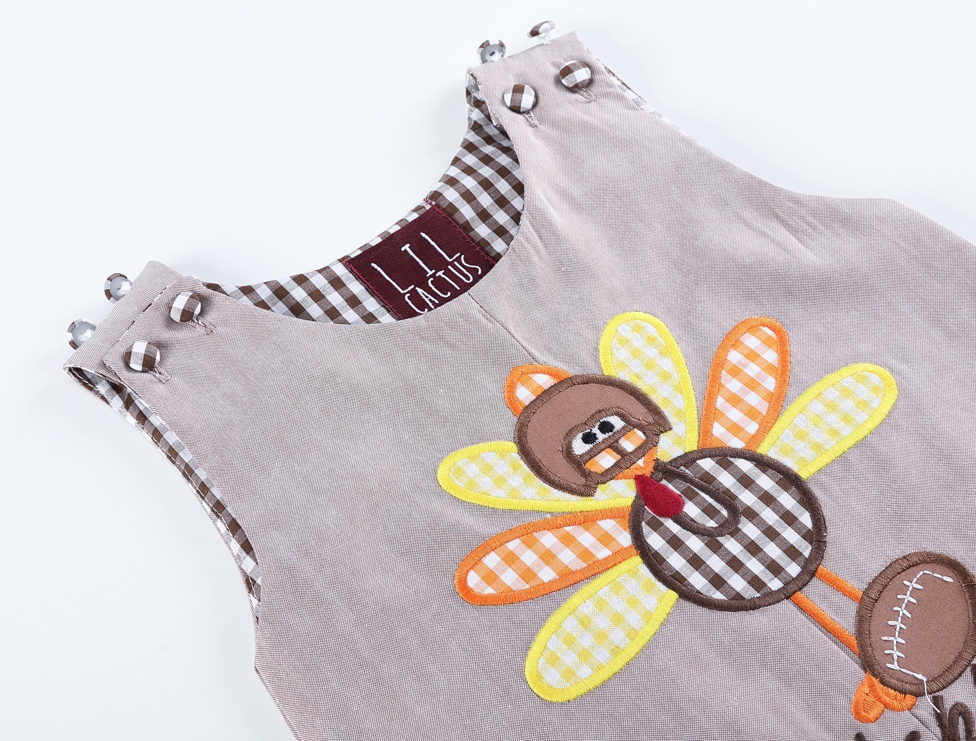Brown Happy Thanksgiving' Turkey Overalls