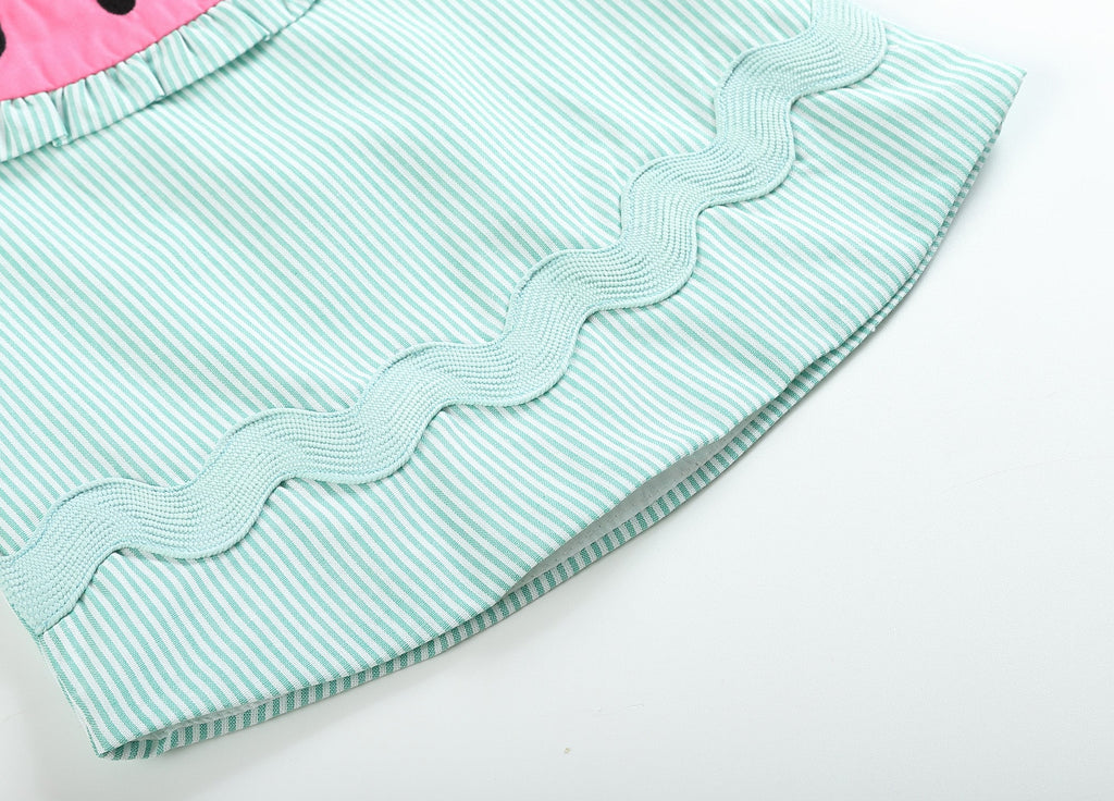 Pink and Green Top and Ruffle Bloomer Set