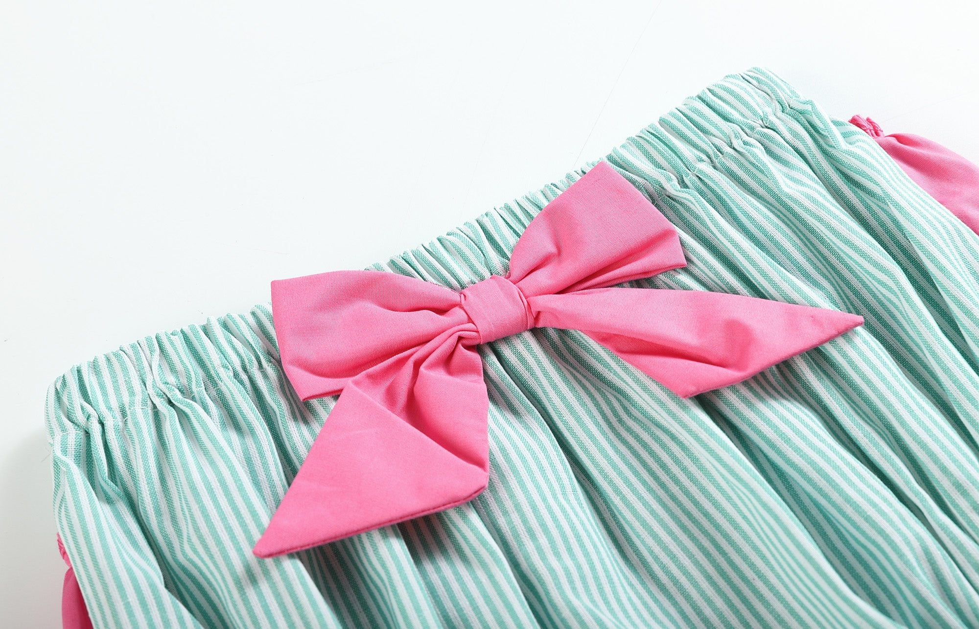 Pink and Green Top and Ruffle Bloomer Set