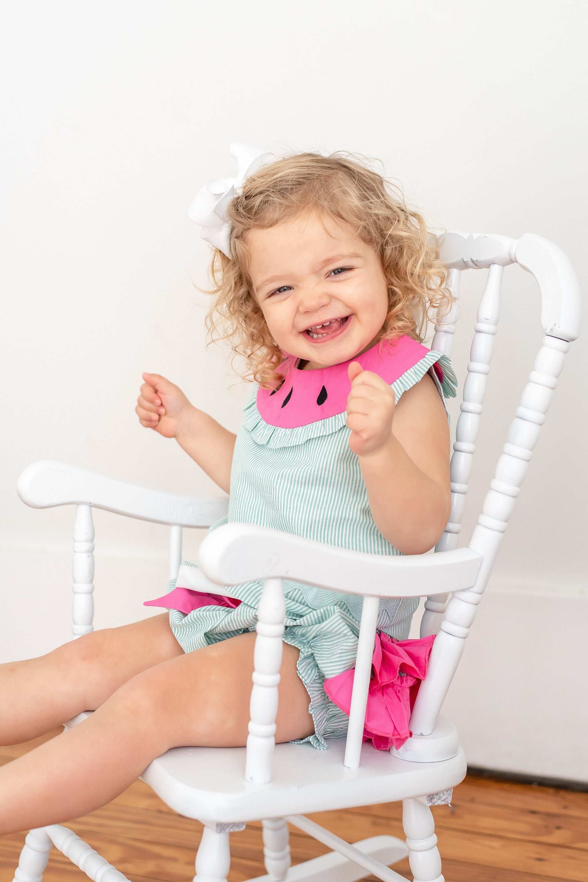 Pink and Green Top and Ruffle Bloomer Set