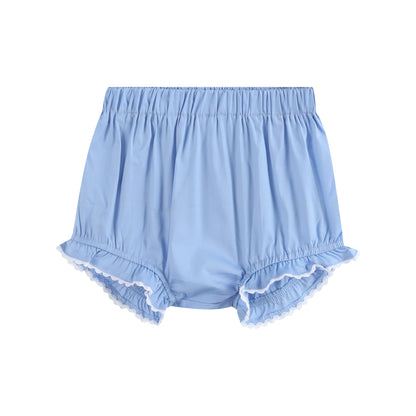 Baby Girl Periwinkle Blue Crosses Smocked Dress and Bloomers Set