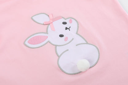 Girl Pink Bunny T-Shirt and Shorts Set