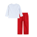 Christmas White Shirt and Red Pants Set