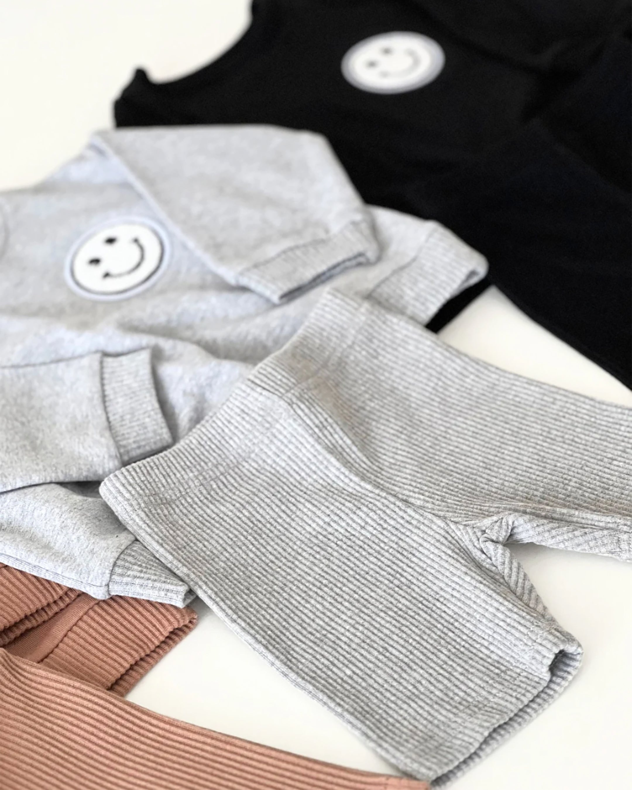 Girls Gray Lounge Biker Shorts Set