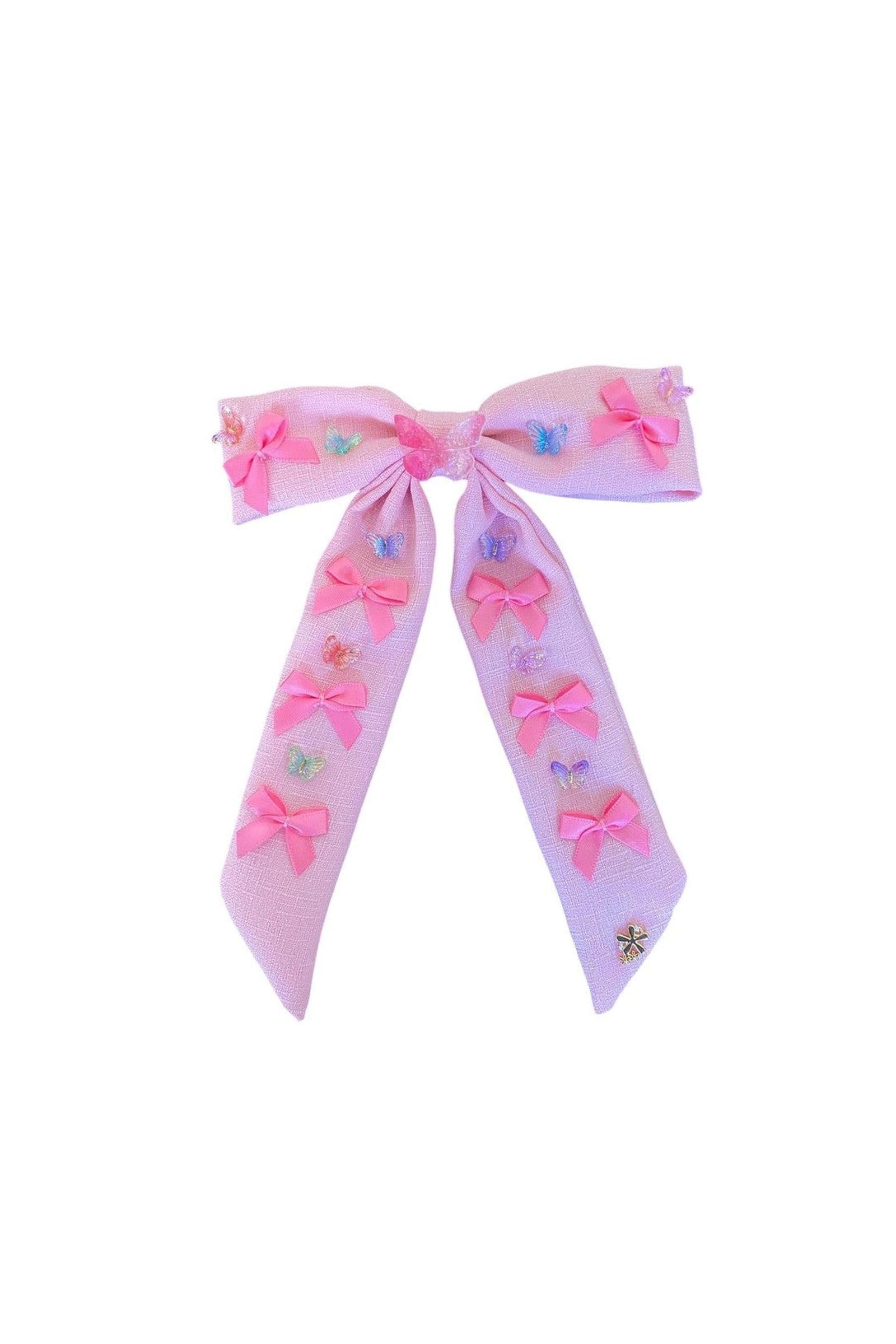 Girls Bow and Butterfly Charm Bow