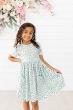 Girls Spring Snails Twirl Dress with Pockets