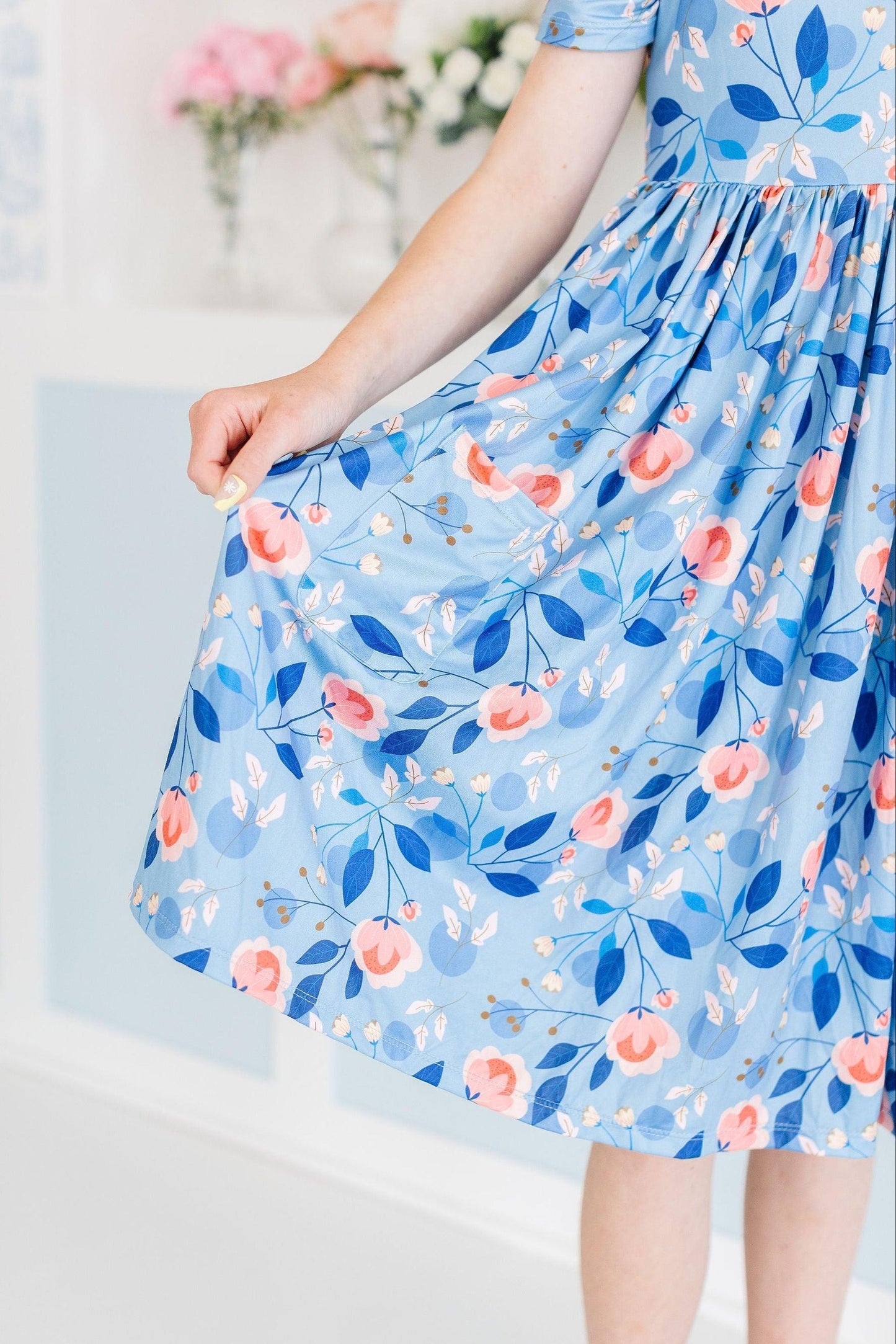 Girls Country Blooms Twirl Dress with Pockets