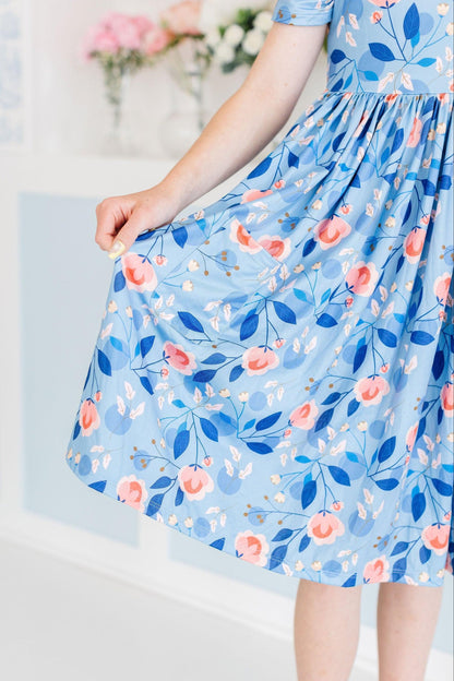 Girls Country Blooms Twirl Dress with Pockets
