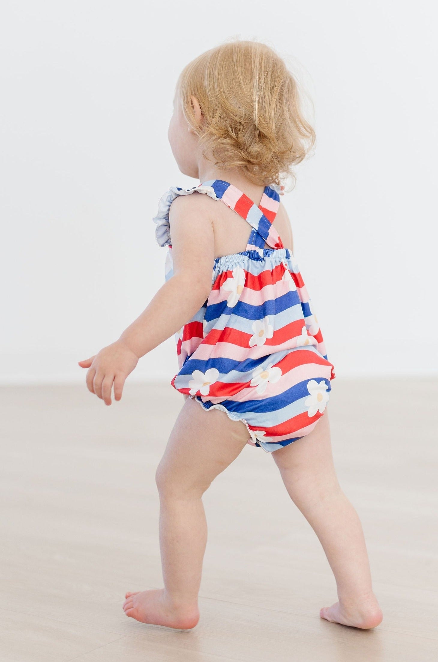 Baby Girl Ruffle Cross Back Romper