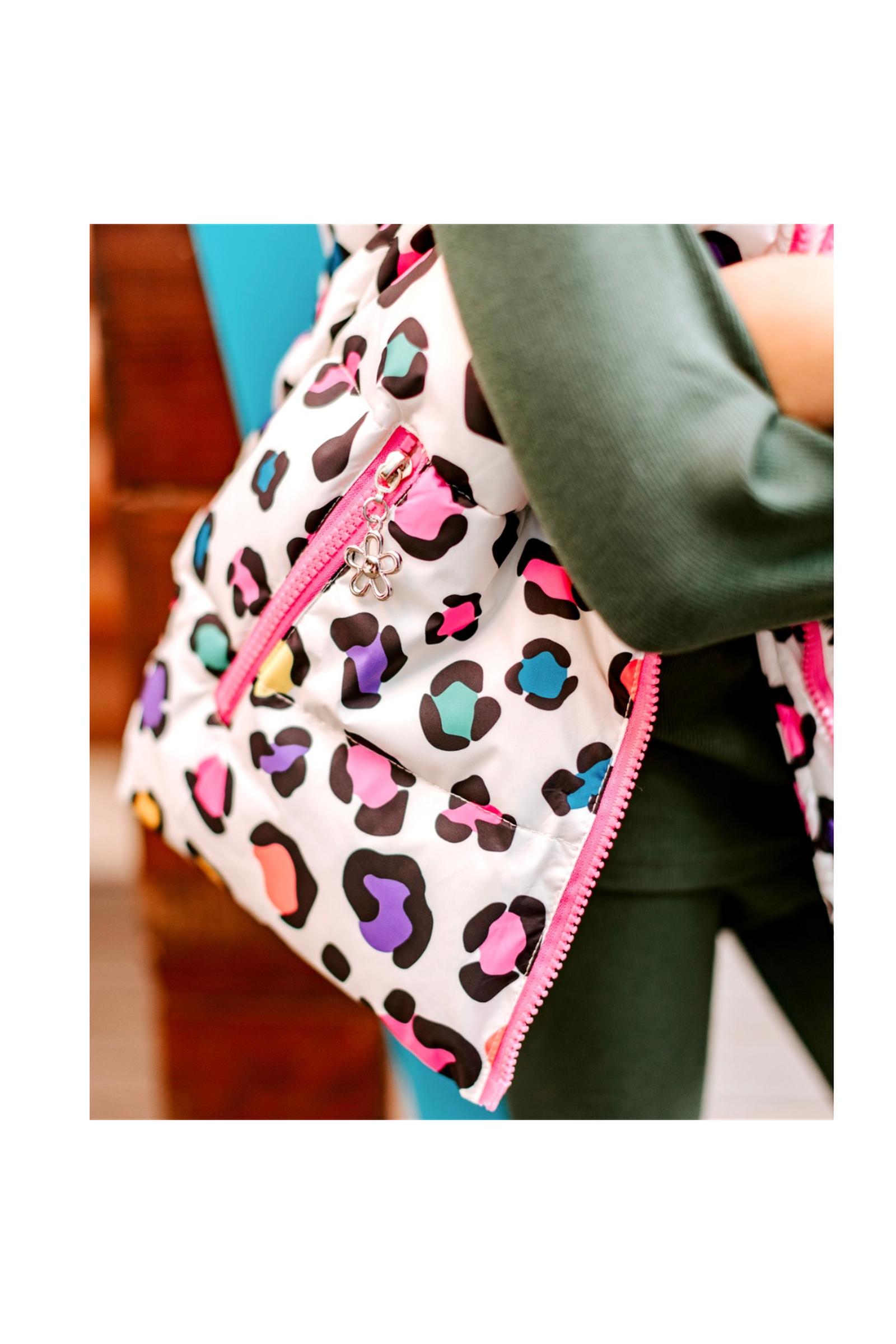 Girls Leopard Print Bubble Vest