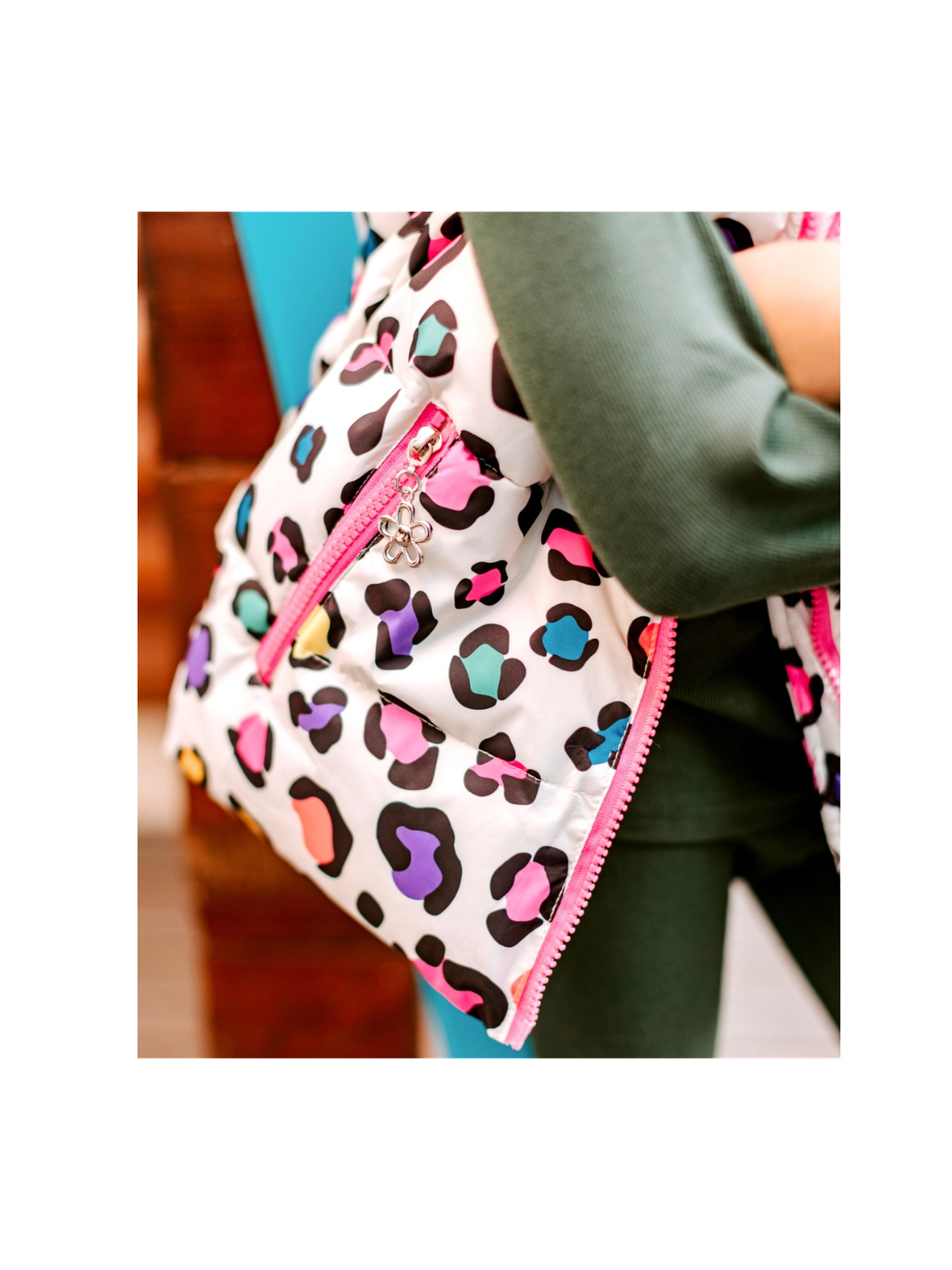 Girls Leopard Print Bubble Vest