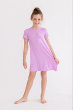 Girls Bright Lilac T-Shirt Dress