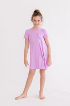 Girls Bright Lilac T-Shirt Dress