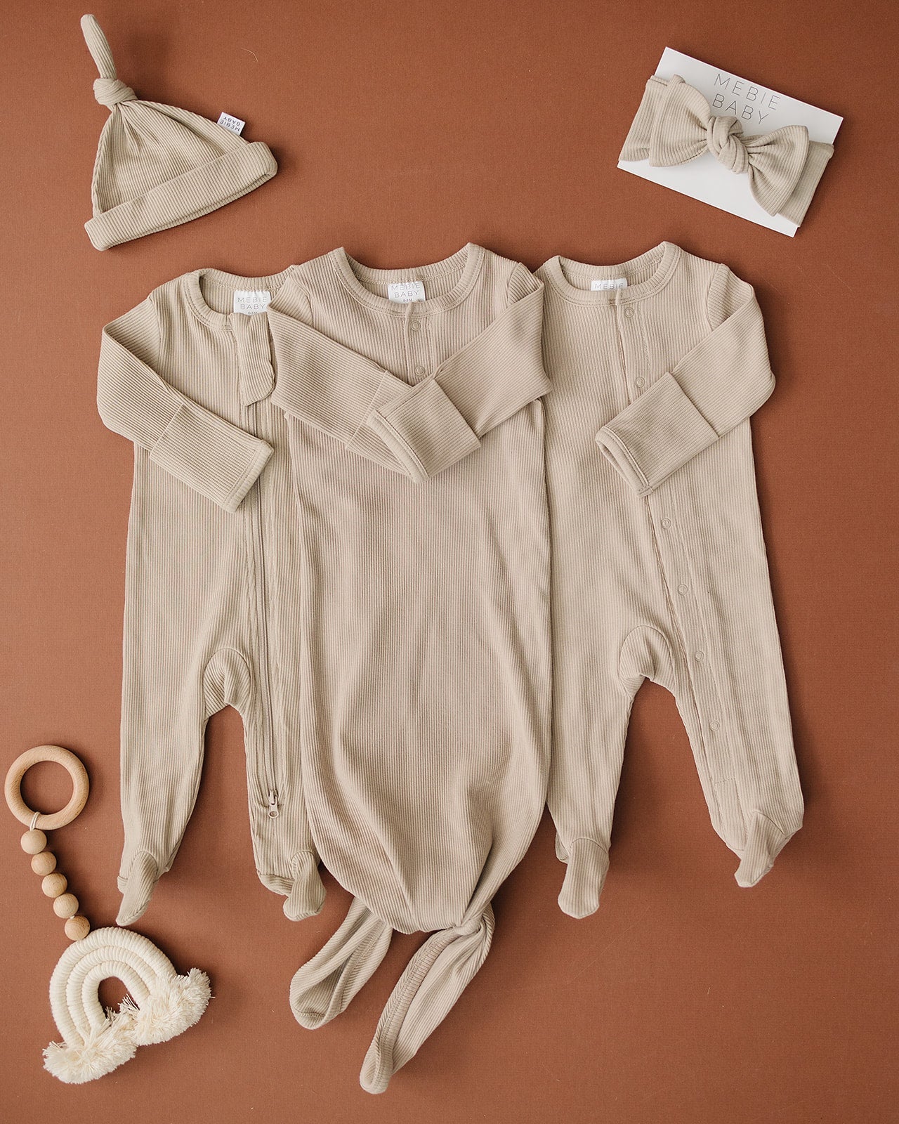 Oatmeal Organic Cotton Zipper Pajamas