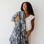 DOUBLE RUCHED FAUX FUR THROW BLANKETS