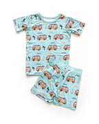 Boys Retro Beach Bamboo Shorts Pajama Set