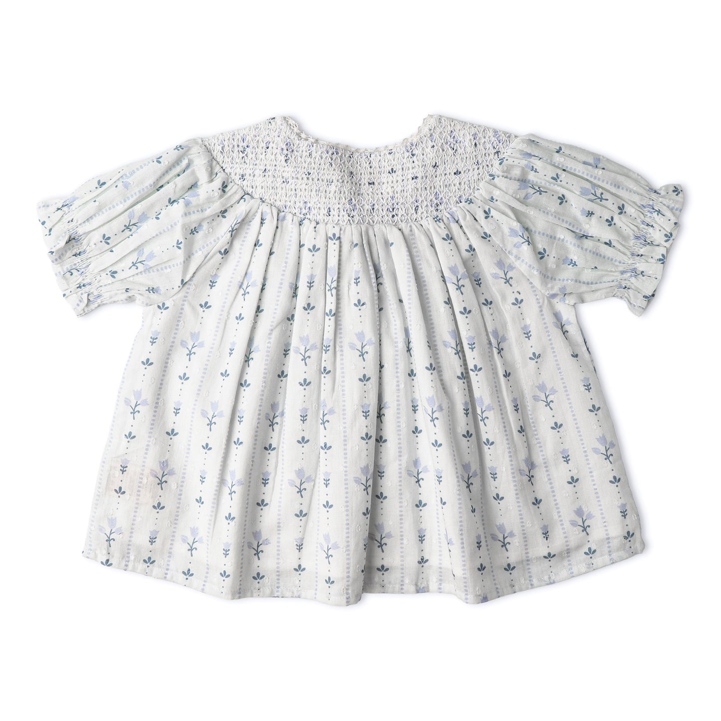 Organic Smocked Top & Shorts Set - Blue Vines