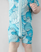 Baby Boy Delmar Bamboo Shorty Zipper Romper