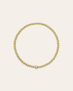 3mm Gold Bead Bracelet with Diamond Bar