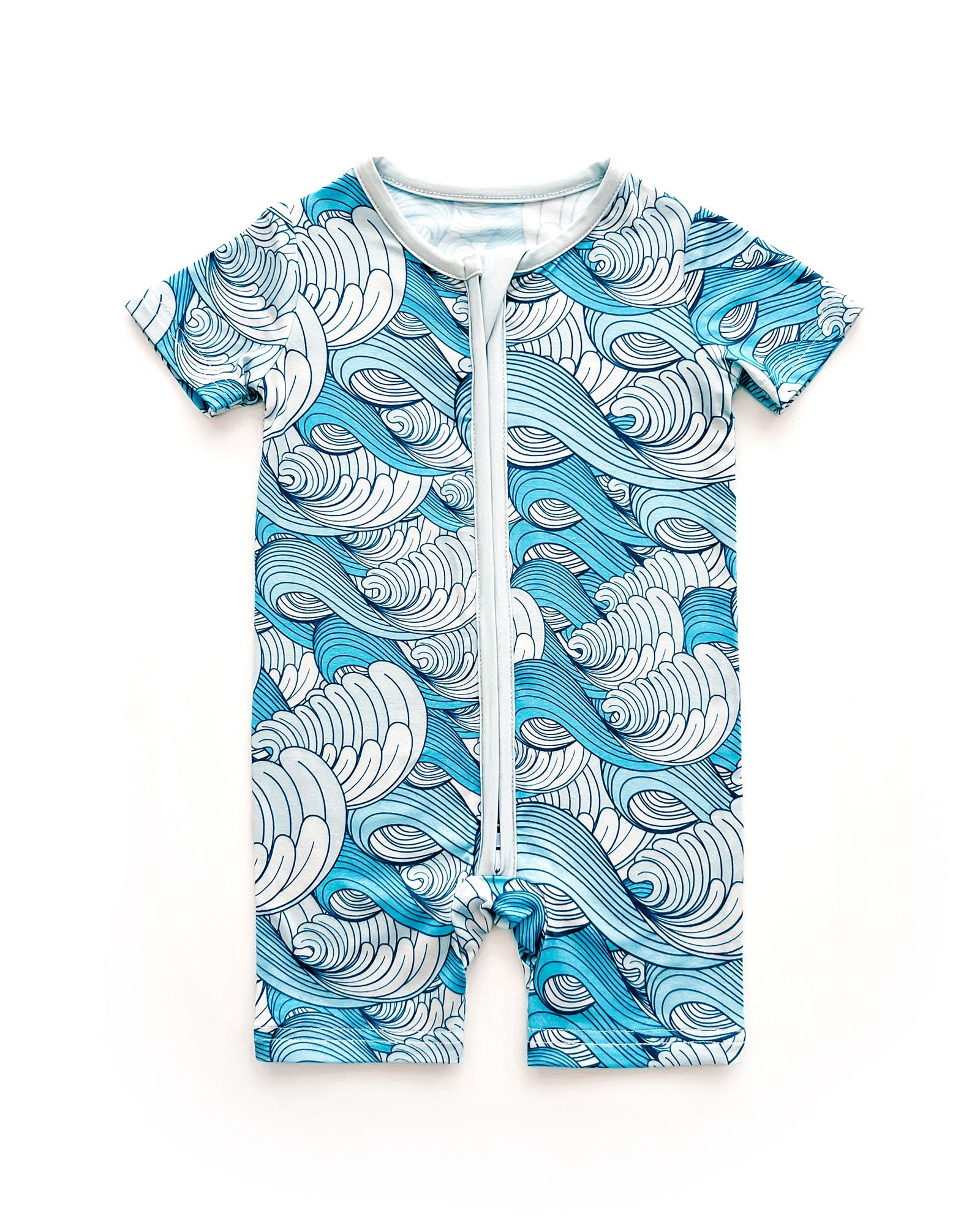 Baby Boy Delmar Bamboo Shorty Zipper Romper