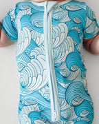 Baby Boy Delmar Bamboo Shorty Zipper Romper