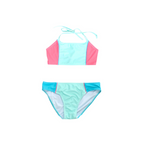 Girls Two Piece Swimsuit – Surfer Bay Colorblock Halter UPF 50+