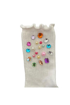 Multi-Colored Gem Ruffle High Socks