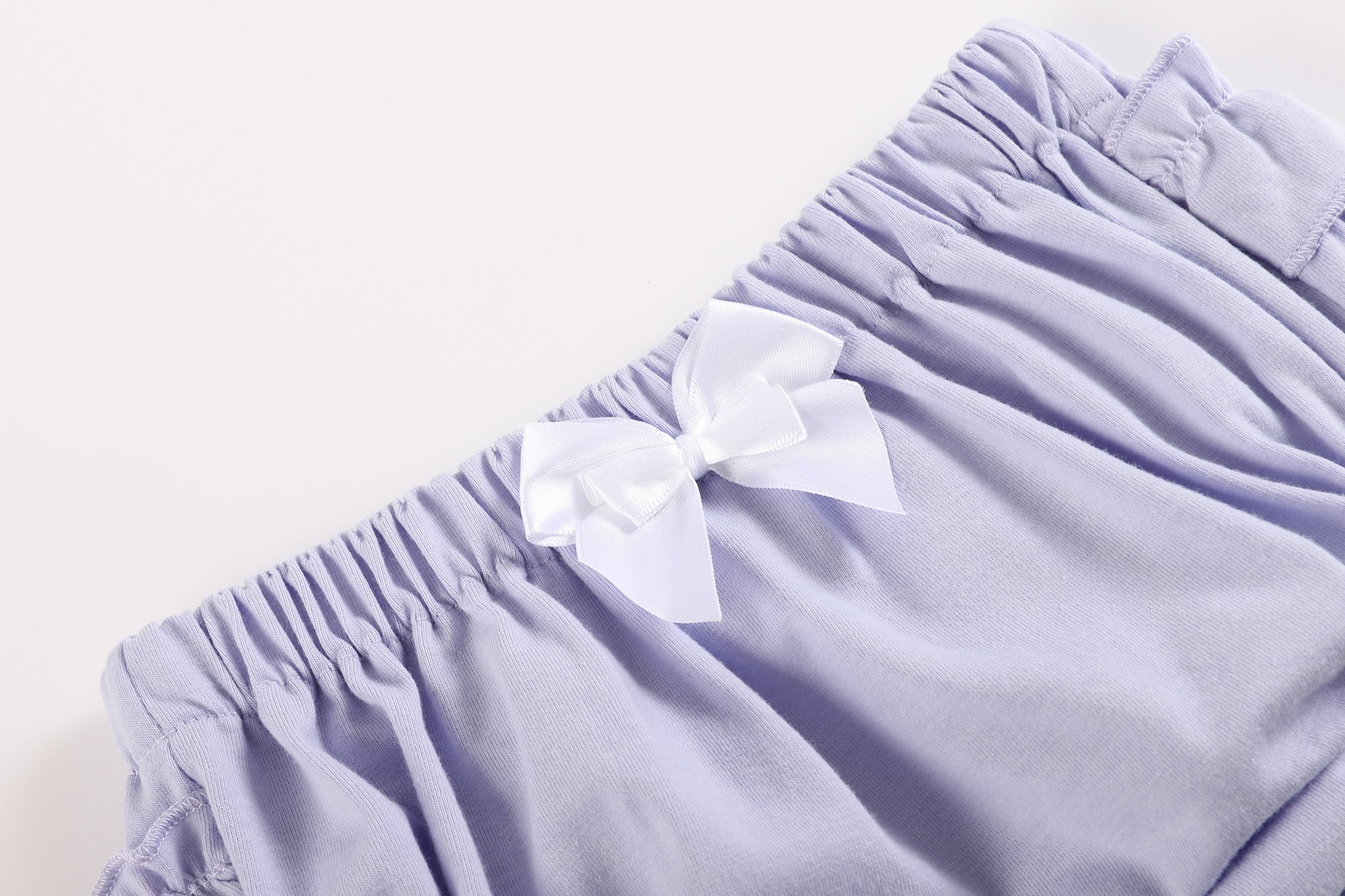 2 pc Set Light Pink and Purple Ruffle Knit Cotton Bloomers