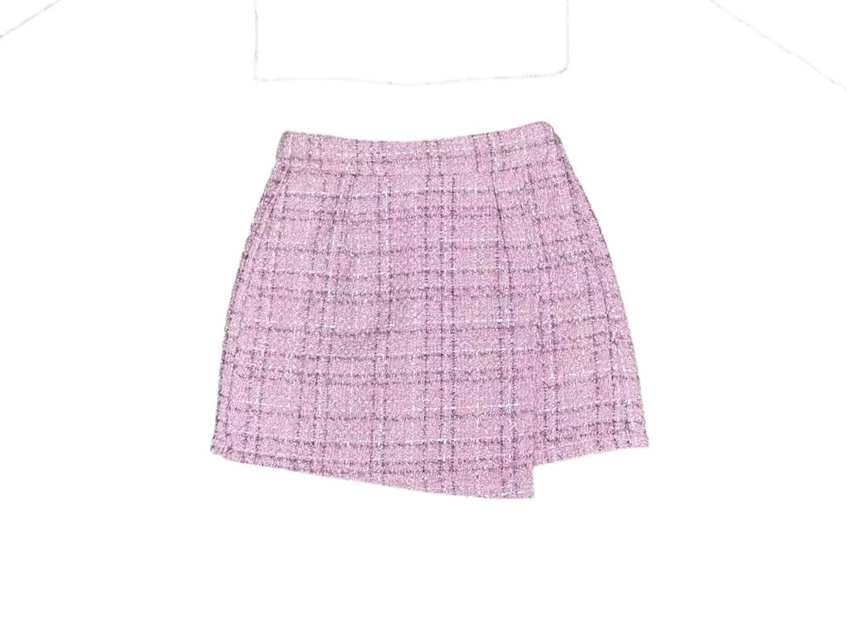 Lavender Tweed Ruffle Skort