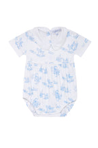 Baby Boy Blue Toile Pima Cotton Bubble