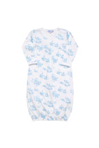 Blue Toile Peruvian Pima Cotton Baby Gown