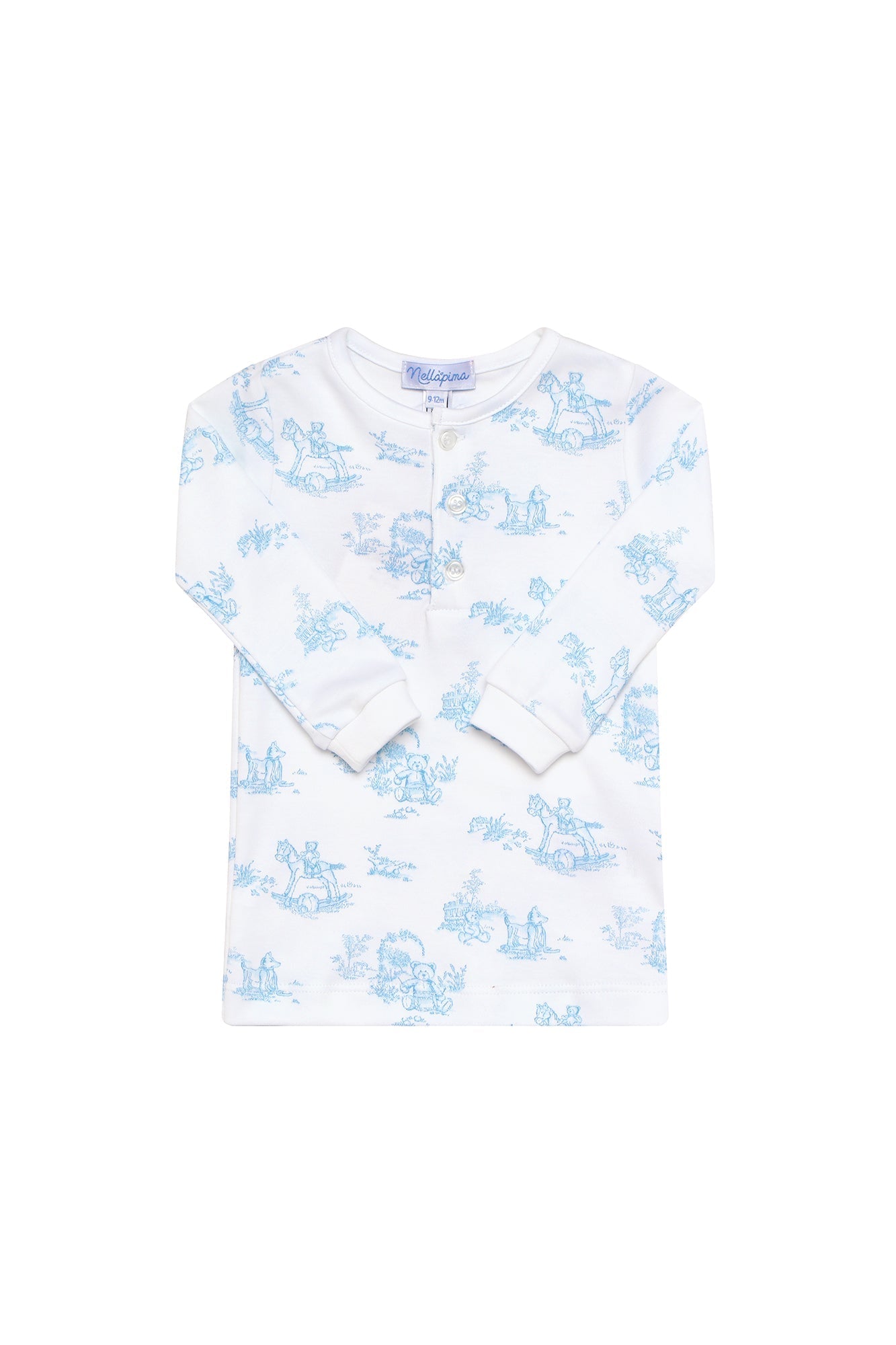 Boys Blue Toile Pima Cotton Pajama Set