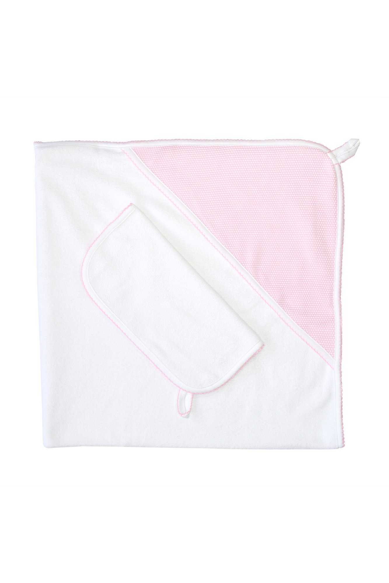 Baby Girl Pink Bubble Hooded Towel
