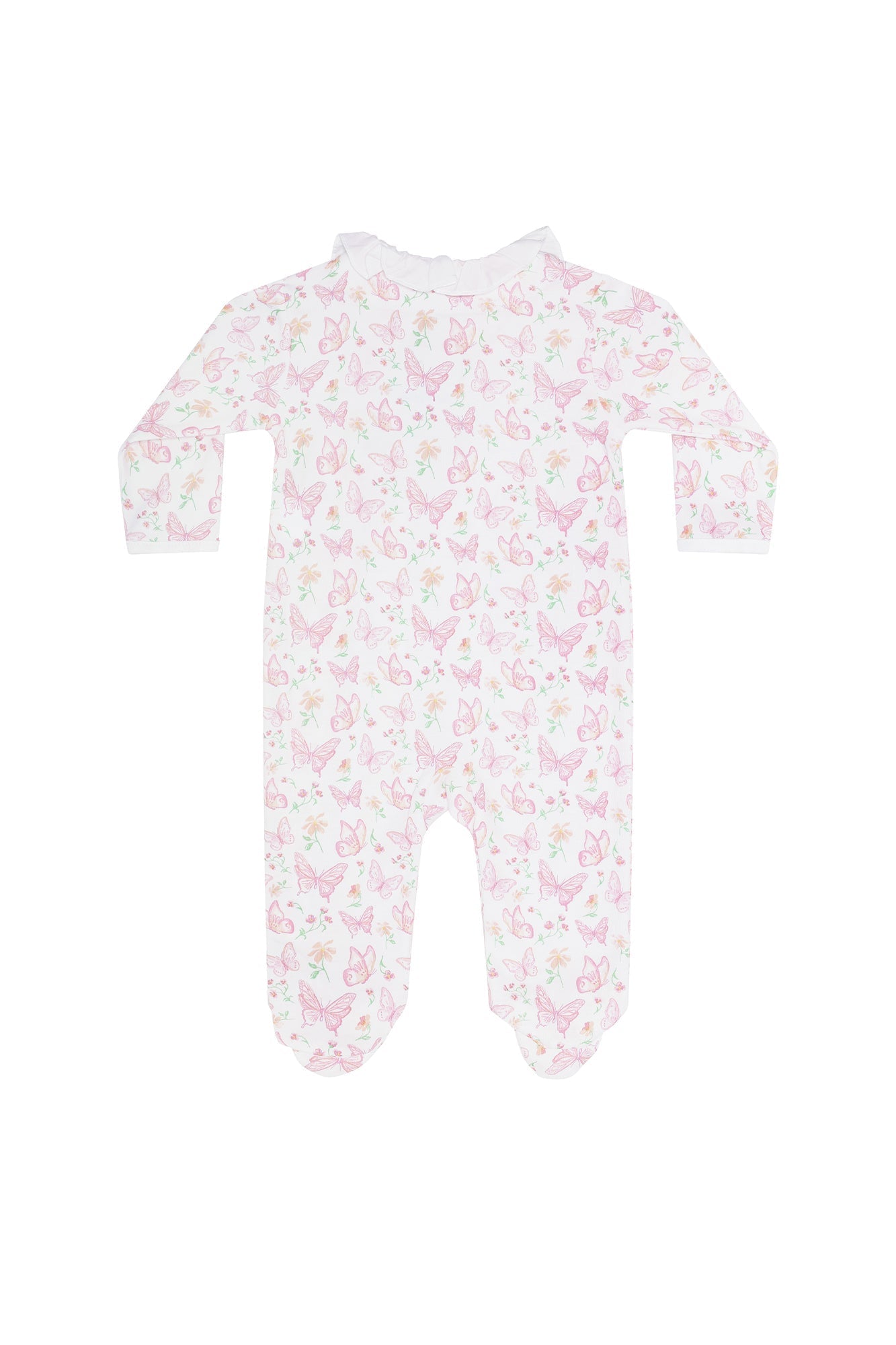 Butterflies Print Crossover Footie