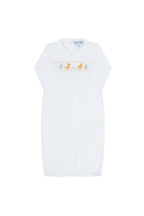 Chicks Print Pima Cotton Smocked Baby Gown
