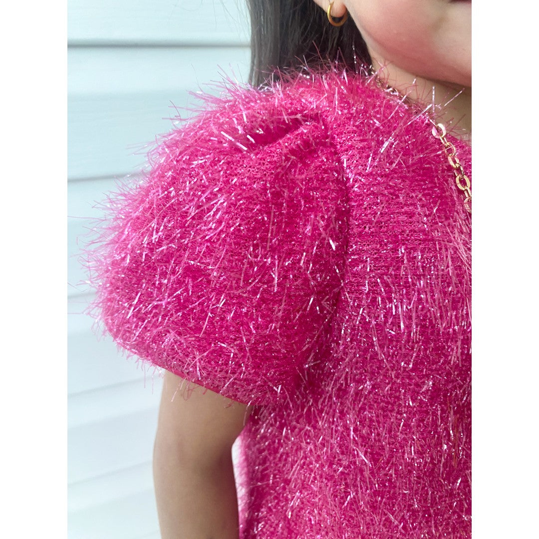 Girls Pink Sparkle Tinsel Set