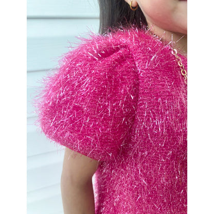 Girls Pink Sparkle Tinsel Set