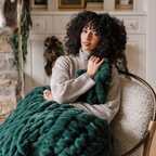 Double Ruched Faux Fur XL Throw Blanket