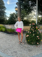 AA Fuchsia Gathered Double-layer Mini Skort