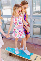 Girls Donut Two-Piece Athletic Tank and Skort Set