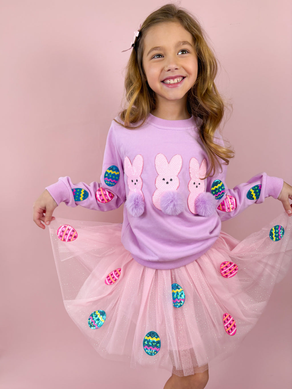 Girls Easter Bunny Crewneck Top