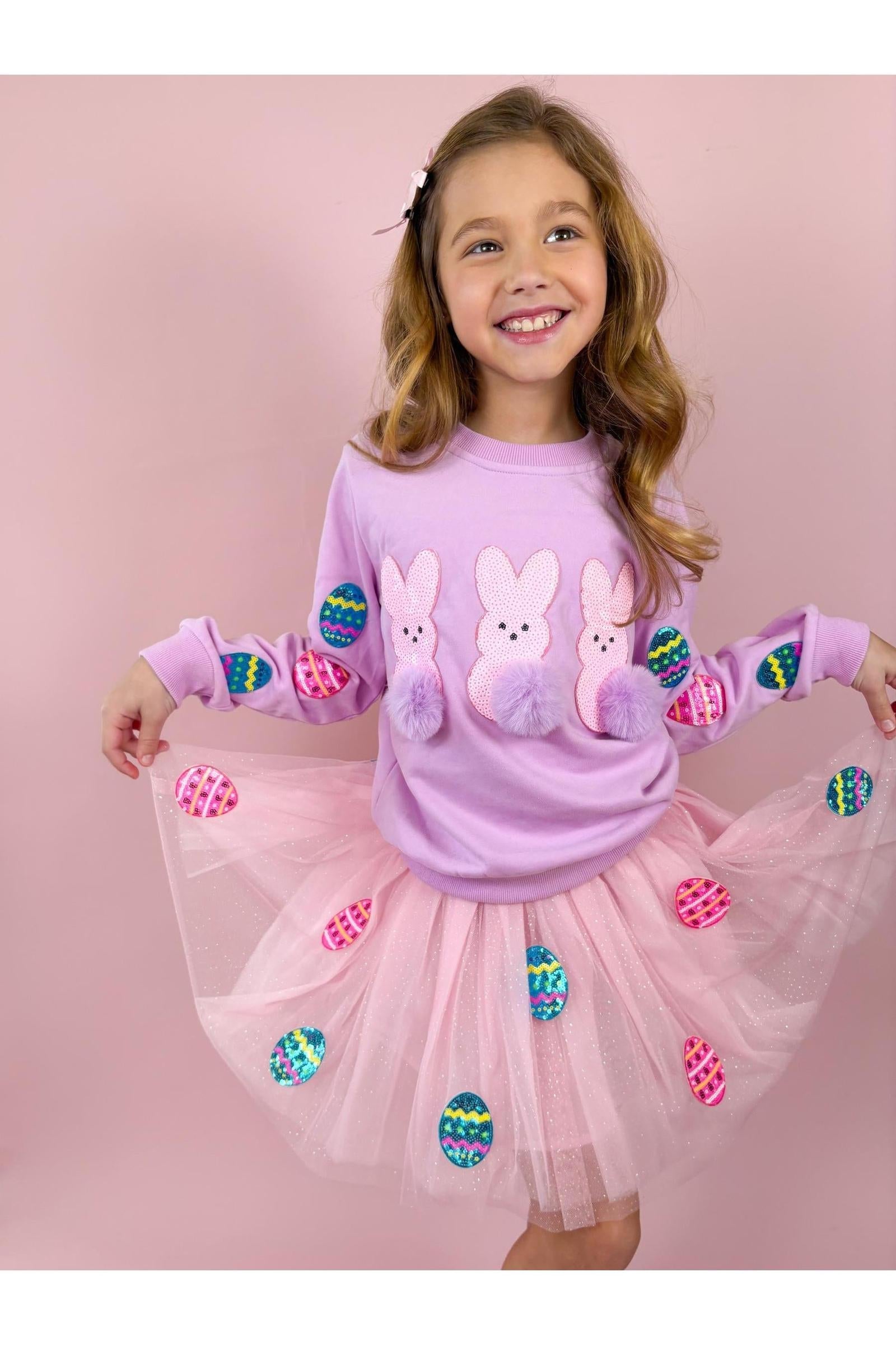 Girls Patched Easter Tulle Skirt
