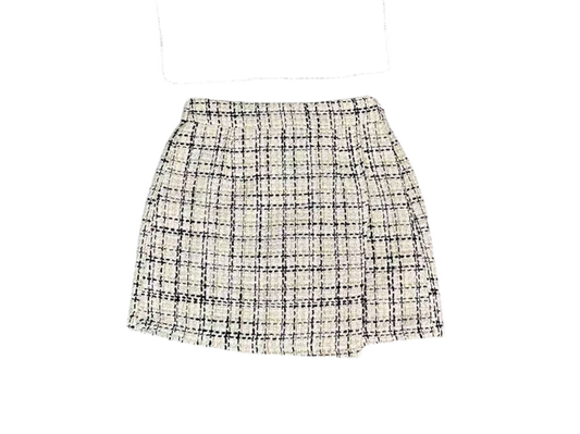 Black, White and Gold Tweed Ruffle Skort