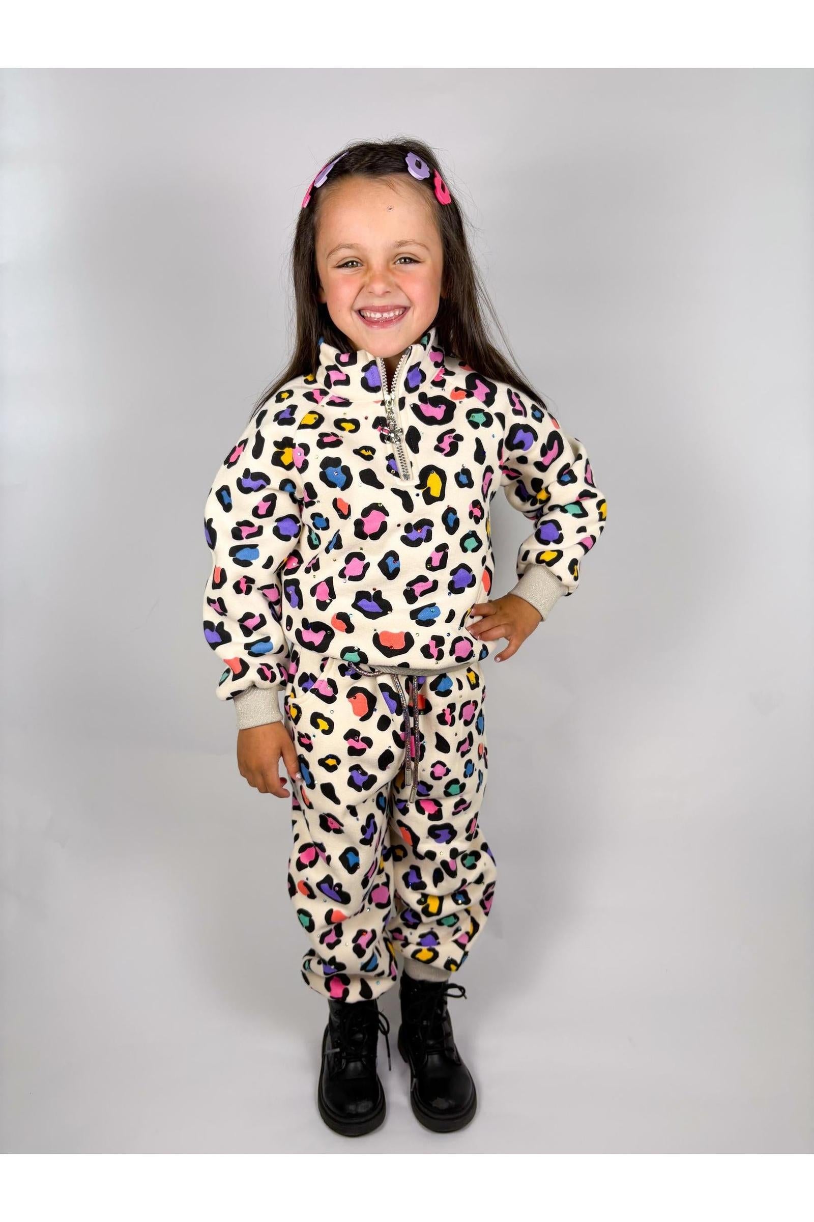 Girls Leopard Jogger Set