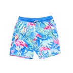 Men's Indigo Flamingo Swim Trunks