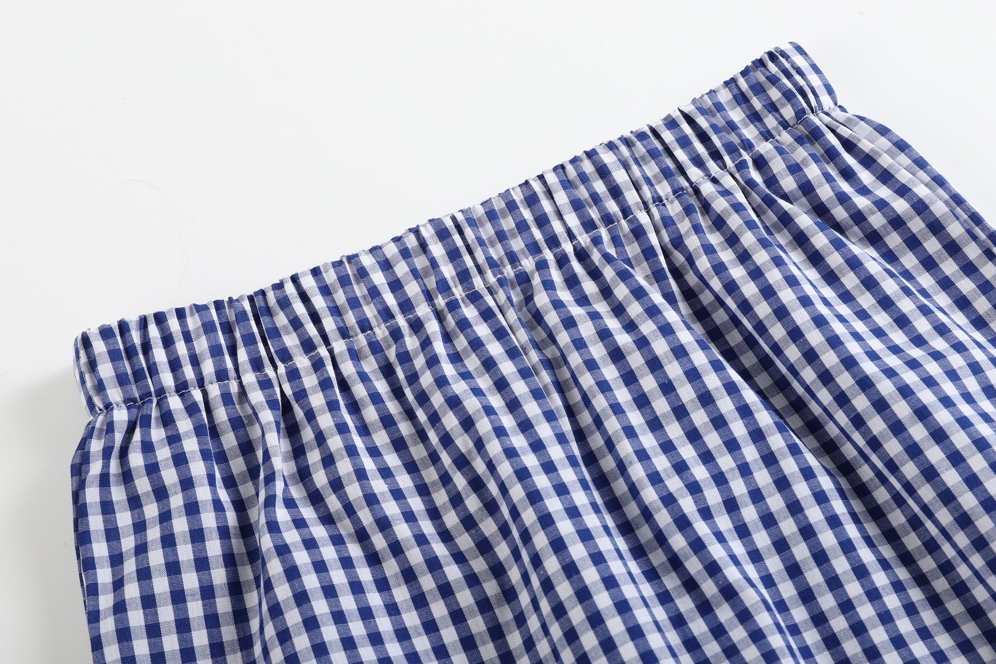 Blue Gingham Flag Shirt & Shorts Set – 4th of July