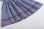 4th of July Royal Blue Gingham American Flag Smocked Bishop Dress - Blissfully Lavender BoutiqueLil Cactus
