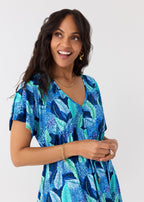 Blue Myers Tie Waist Midi Dress