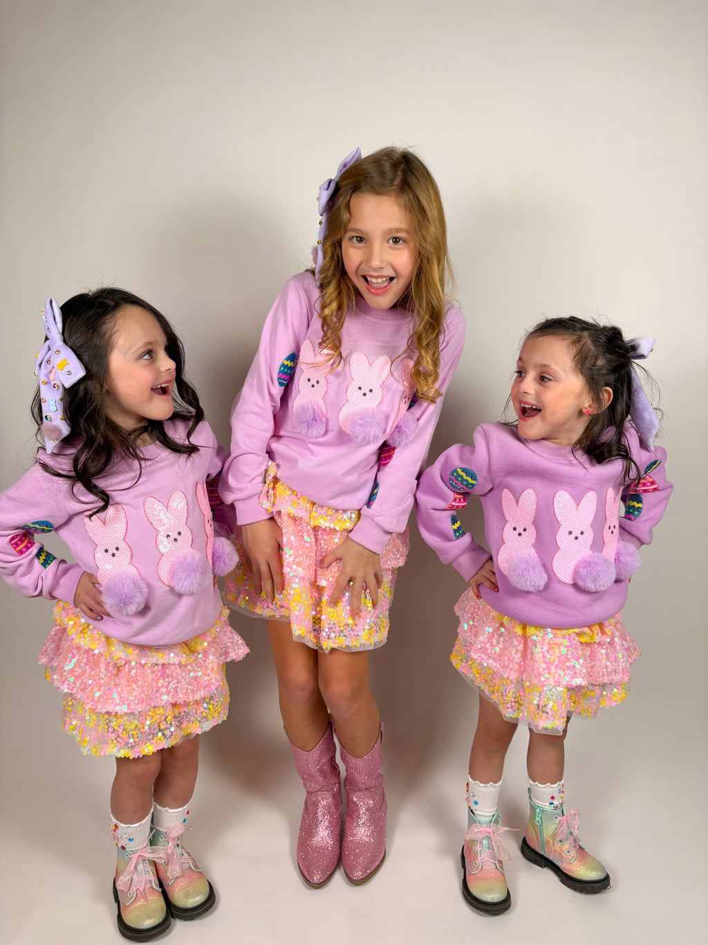 Girls Easter Bunny Crewneck Top