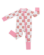 Baby Girl Lil Sis Bamboo Zip Pajama Romper